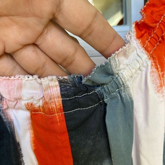 EUC SIMPLY VERA WANG Round Neck, Cinched Waist, Bow-Orange, B & W Sundress MED - Picture 11 of 14